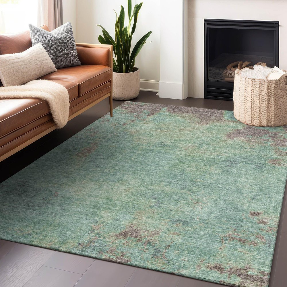 Addison Rugs Chantille ACN1710 Seafoam 3' x 5' Indoor/Outdoor, Machine Washable, Easy Clean, Non Shedding, Bedroom, Living Room, Dining Room, Kitchen, Patio Rug