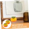 GARVALON 2pcs Glass Persimmon Figurine Decorative Craft for Home Car Office and Realistic Miniature Fruit Sculpture view 3