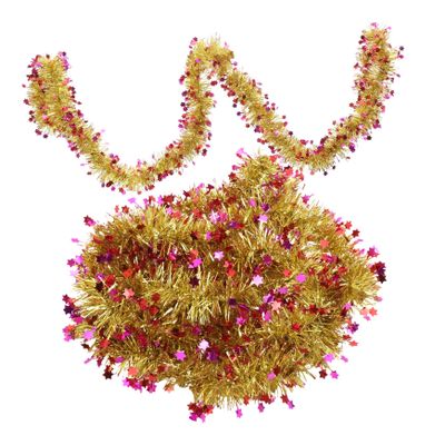TOYANDONA 3pcs Artificial Xmas Garland Foil Star Garland for Christmas Versatile Holiday Wall and Door Decoration for Weddings and