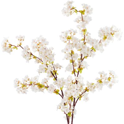 FiveSeasonStuff Real Touch Cherry Blossom Silk Stems  Artificial Flowers for Home Decor, Weddings, and Events (SnowyWhiteSakuraElegance2Stems(3.2ft/98cm))