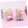PRETYZOOM Unique Cake Decor Figurine Cake Topper Set Old Man and Couples for Wedding view 2
