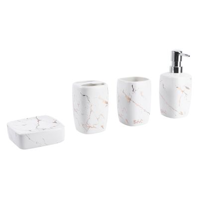 BUGUUYO 1set Bathroom Washing Set Sanitary Lotion Bottle Toothbrush Holder and Mouthwash Cup Bathroom Accessories for Practical Home Organization Matte White
