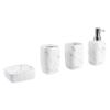 BUGUUYO 1set Bathroom Washing Set Sanitary Lotion Bottle Toothbrush Holder and Mouthwash Cup Bathroom Accessories for Practical Home Organization Matte White view 1