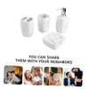 BUGUUYO 1set Bathroom Washing Set Sanitary Lotion Bottle Toothbrush Holder and Mouthwash Cup Bathroom Accessories for Practical Home Organization Matte White view 4