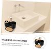 PRETYZOOM Bathroom Accessories Set Nordic Design Black Includes Soap Dispenser Toothbrush Holder Wash Cup Soap Holder Stylish Bathroom Decor for Organizing Essentials view 2