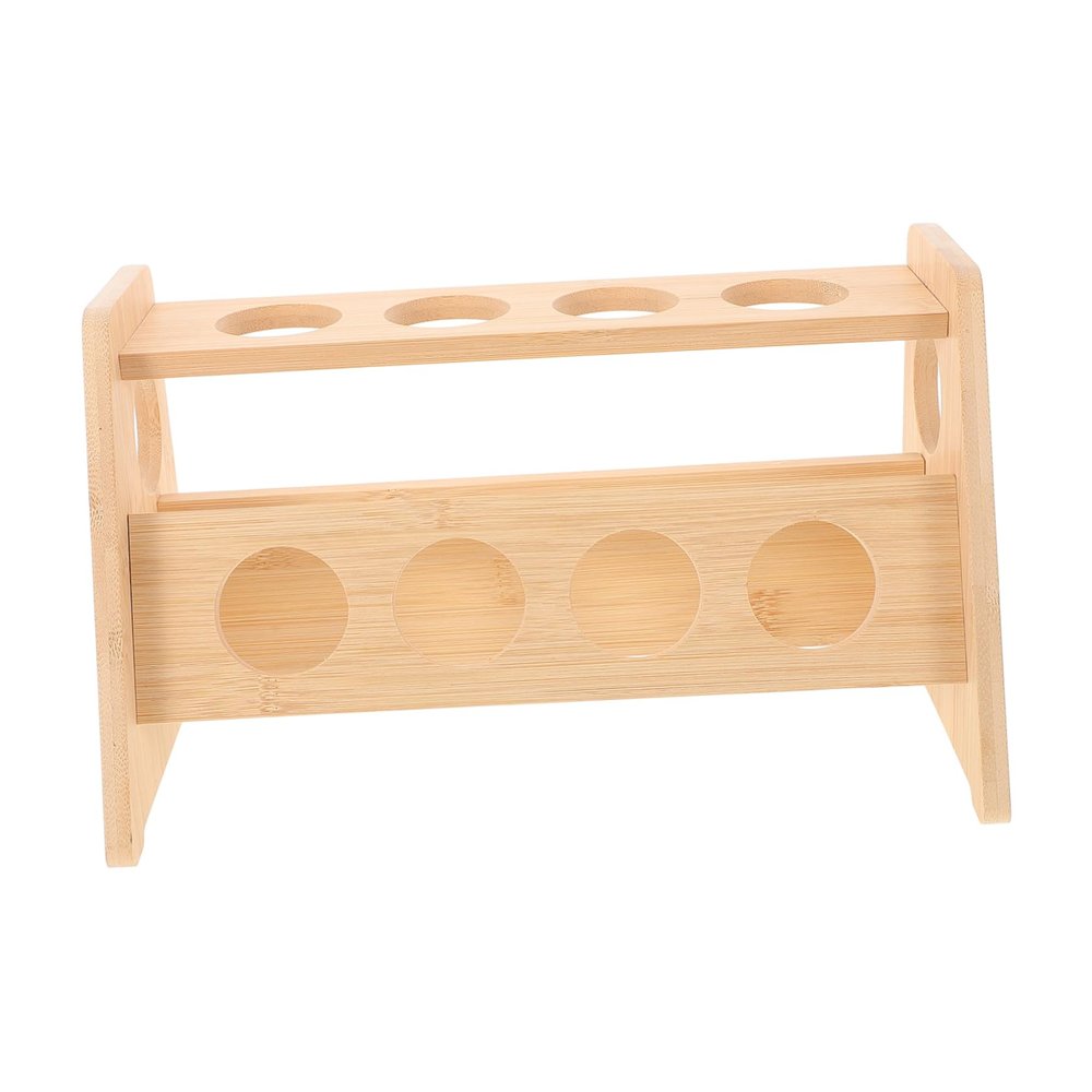 FUNOMOCYA Wooden Spice Jar Rack 2 Tier Storage Organizer for Kitchen