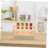 FUNOMOCYA Wooden Spice Jar Rack 2 Tier Storage Organizer for Kitchen view 2