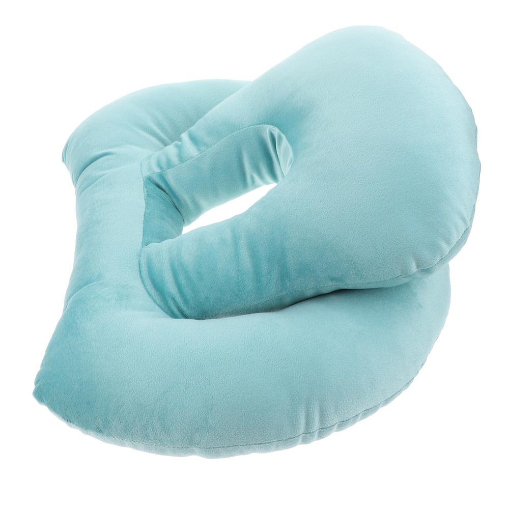 MOBUTOFU Ergonomic Face Down Nap Pillow for Office Use Comfortable Sleeping Cushion for Students Home Travel Design Sea Blue for