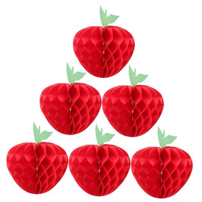 BIUDECO 6pcs Honeycomb Decorations for School Parties Lightweight Hanging Fruit Ornaments for Classroom Decor Home Decor Photography Backdrops