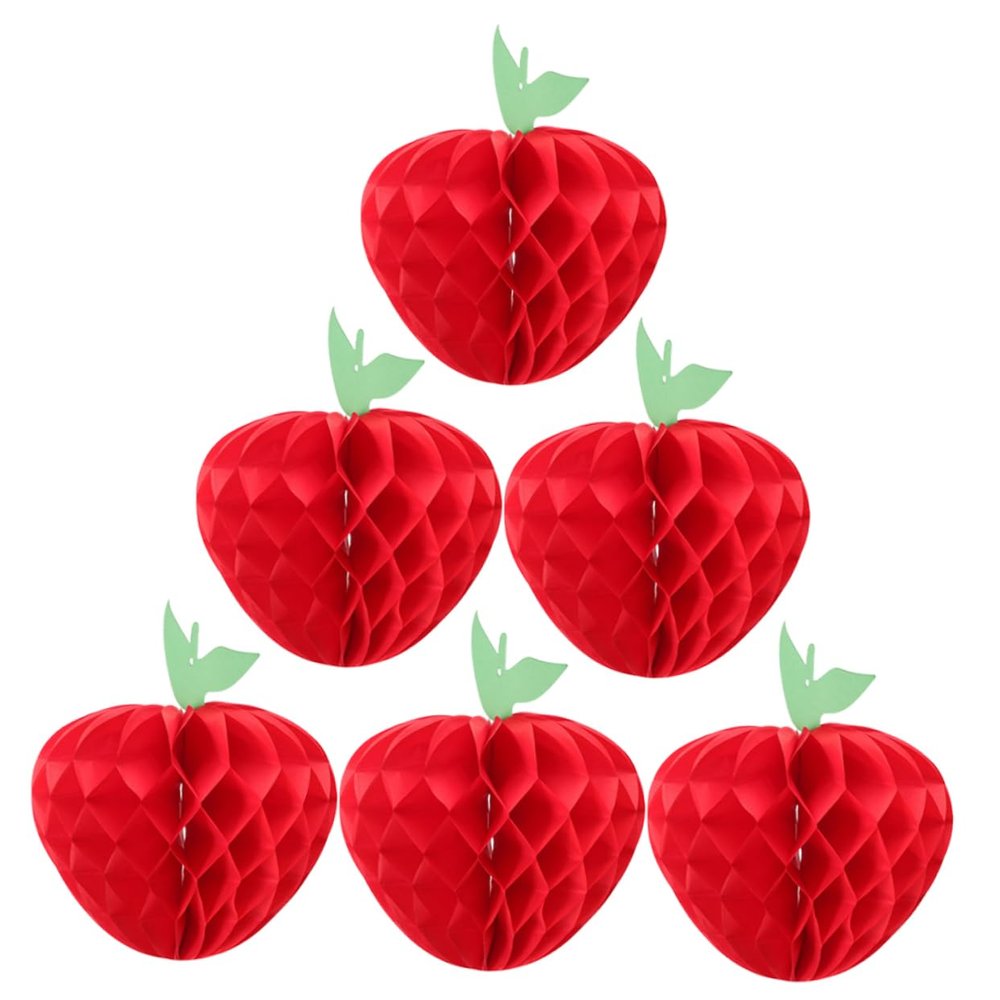 BIUDECO 6pcs Honeycomb Decorations for School Parties Lightweight Hanging Fruit Ornaments for Classroom Decor Home Decor Photography Backdrops