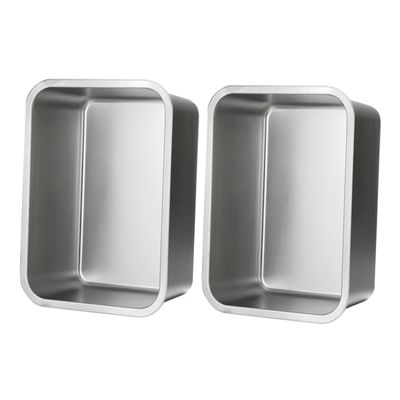 FUNOMOCYA 2pcs Stainless Steel Buffet Trays Easy-clean Serving Plates for Family Restaurant