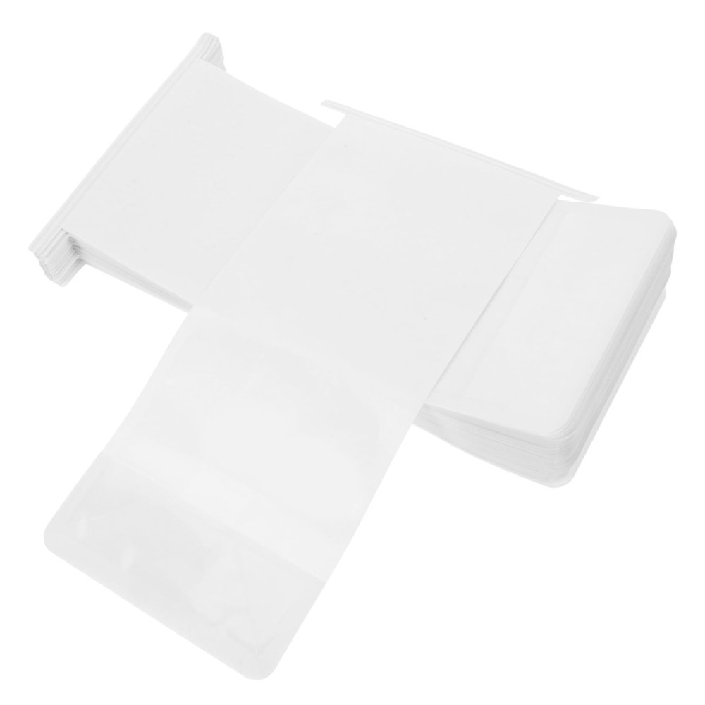 CIYODO 50pcs Self-sealing White Kraft Paper Bakery Bags Window for Toast Cookies and Baked Goods Versatile Packaging for Everyday Baking Needs
