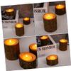 ORFOFE 5pcs Creative Candleholder Wooden Candlestick Decor for Home Wedding and Party Layouts Unique Design for Christmas Desktop and Bar Counter Decorations view 3