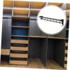MUCKLILY Pull Out Closet Hanger Bar Heavy Duty Wardrobe Rail for Clothes Damping Design for Easy Sliding for Organizing Pants and Garments view 3