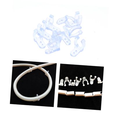 BUGUUYO 10pcs Clear PVC Led Rope Light Clips Easy to Install Mounting Clips for Round Rope Lights for Outdoor Indoor Use for Weddings Patios and Christmas Decor