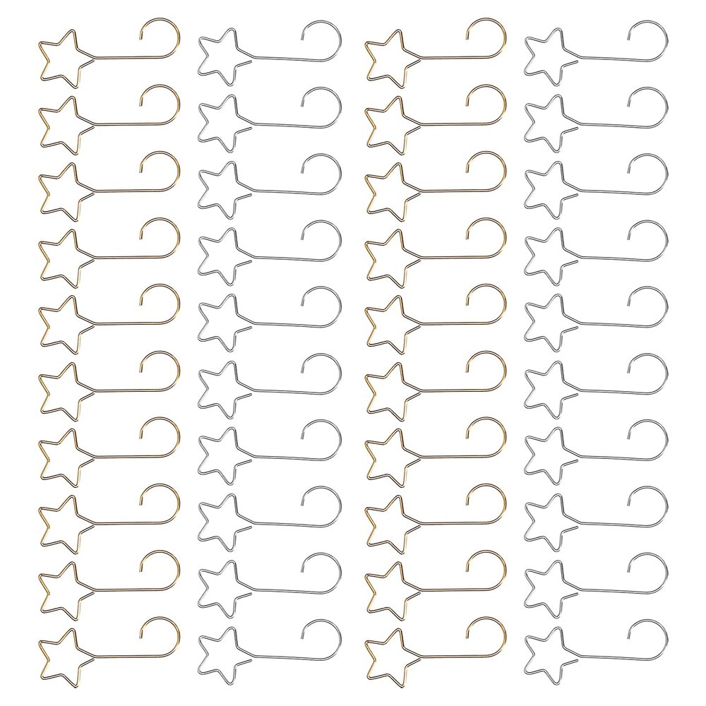 Five Pointed Star Shaped Metal Hooks, Decorative Gold S Hooks for Christmas Wreath, Christmas Home Decorations, Ornamental Hanging Hooks