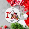 3D Cute Bear Break Through The Wall Ornament, Custom Name 1st Xmas Bears Ceramic Ornaments 2025, Personalized 1st Christmas Bear Ornament Gifts for Son Daughter, Cute Baby Bears Keepsake Ornaments view 3