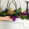 Factory Direct Craft Mardi Gras Metallic Tinsel Mantel Garland Runner - Festive Decor for Fat Tuesday and Carnival Parties (9 Feet Long) view 4