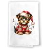 Adorable Christmas Sweater Kitchen Hand Towel | Yorkshire Terrier | Pet Animal Lover Gifts view 1