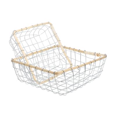 BUTIFULSIC 2pcs Iron Wire Basket for Storage Organizing Space Saving Xmas