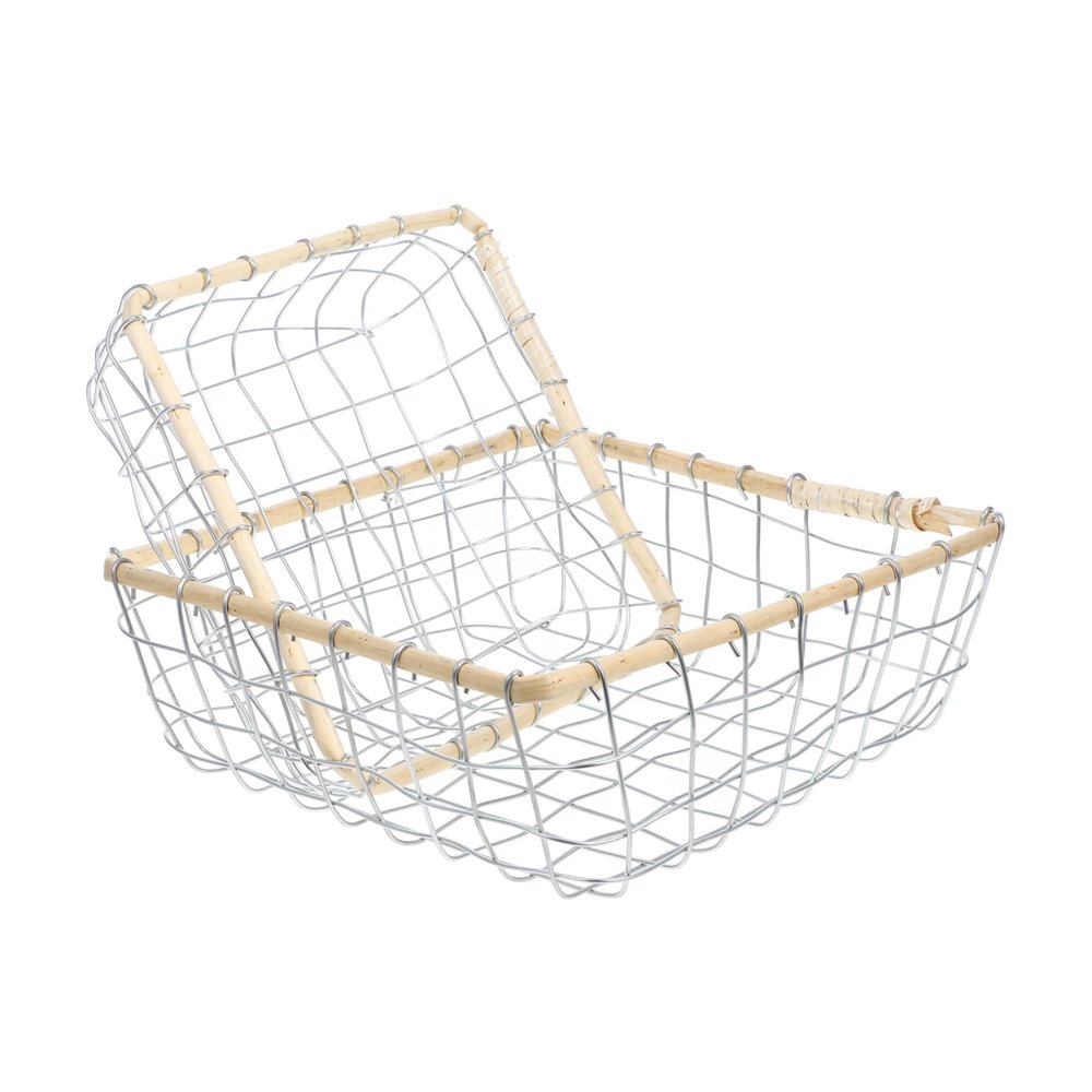 BUTIFULSIC 2pcs Iron Wire Basket for Storage Organizing Space Saving Xmas