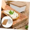 BEBEMOKO 1pc Porcelain Butter Box Wooden Lid Elegant Ceramic Butter Keeper for Kitchen and Dining for Home Restaurant Use view 2
