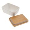 BEBEMOKO 1pc Porcelain Butter Box Wooden Lid Elegant Ceramic Butter Keeper for Kitchen and Dining for Home Restaurant Use view 3