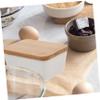 BEBEMOKO 1pc Porcelain Butter Box Wooden Lid Elegant Ceramic Butter Keeper for Kitchen and Dining for Home Restaurant Use view 4