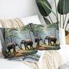 Art and Beyond Set of 2 Decorative Linen Throw Pillow Covers A Loving Grey Elephant Couple a Safari Jungle Animal Design Accent Cushion Cases for Couch & Home Decor view 2