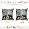 Art and Beyond Set of 2 Decorative Linen Throw Pillow Covers A Loving Grey Elephant Couple a Safari Jungle Animal Design Accent Cushion Cases for Couch & Home Decor view 4