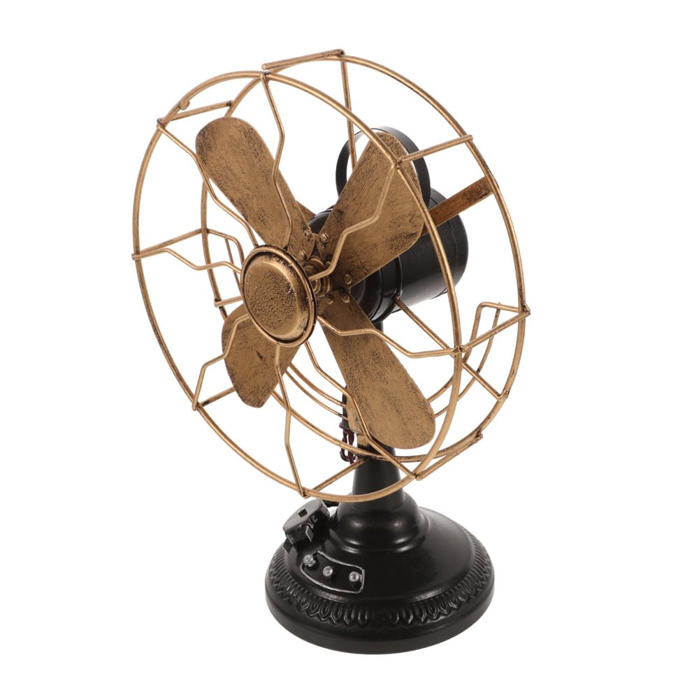 Cabilock Antique Table Fan Ornament Vintage Fan Model Retro Desk Fan Decor Metal Art Home Decor Retro Fan Sculpture
