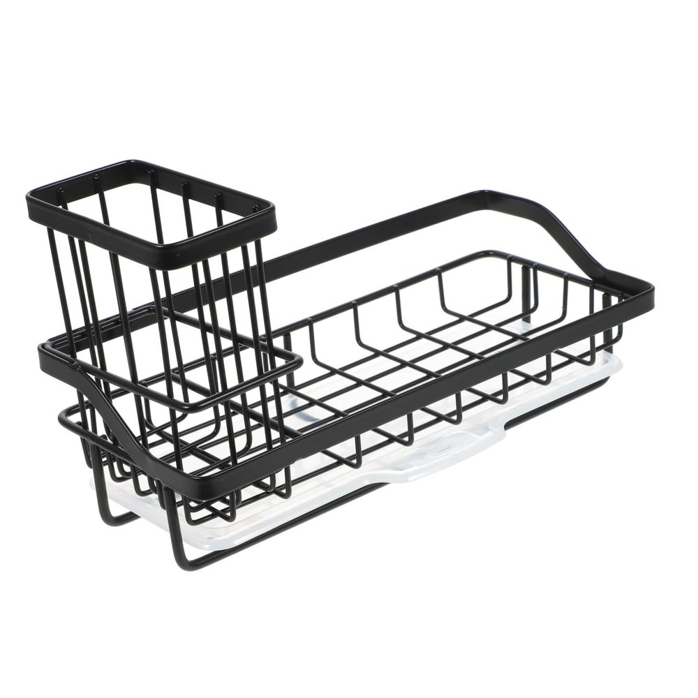 COLLBATH Kitchen Sponge Holder for Sink Dishcloth Storage Rack Draining Rack Organizer for Countertop Space-Saving Sponge and Brush Storage