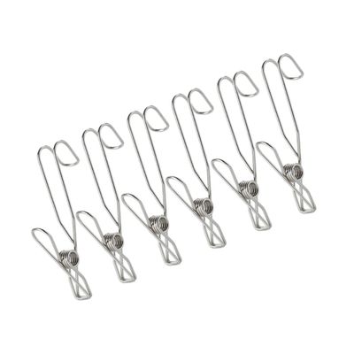 ANDRESLAD 6pcs Stainless Steel Multi-Function Towel Clips Non-Slip Windproof Sock Clip for Hanging Clothes Kitchen Bathroom and Office Use and Easy to Install