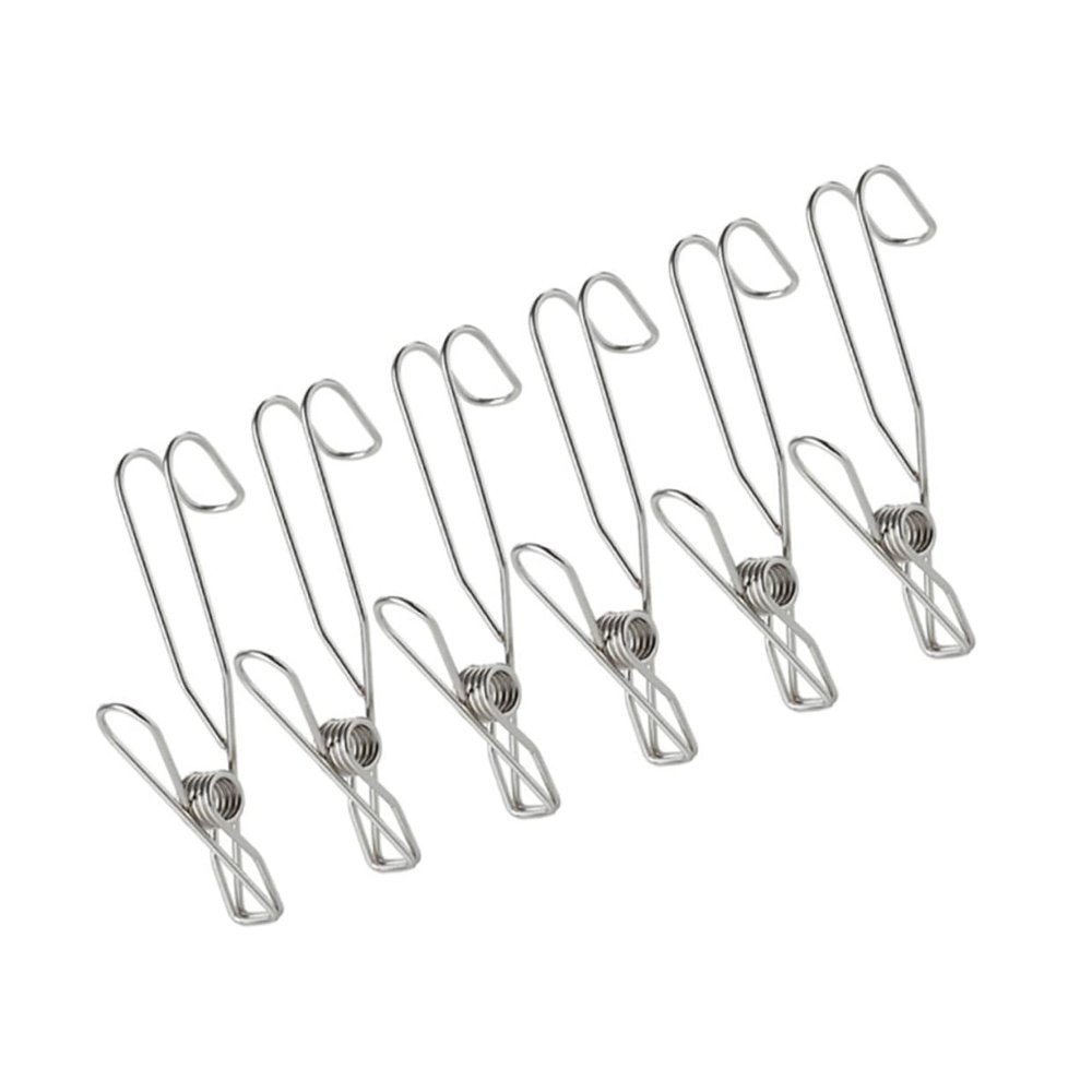 ANDRESLAD 6pcs Stainless Steel Multi-Function Towel Clips Non-Slip Windproof Sock Clip for Hanging Clothes Kitchen Bathroom and Office Use and Easy to Install