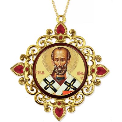 Needzo Saint Nicholas Icon Religoius Christmas Ornament Gift, Wal Room Decoration 4 Inch, Saint Nicholas Gift, Boxed