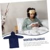 AOKWAWALIY Hoodie Warm Blanket Cozy Fleece Pajamas for Fall Winter Comfortable Nightgown for Cold Blue view 4