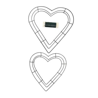 HOOTNEE DIY Hanging Wreath Frame Metal Wreath Form Heart Shape Wire Frame for Craft