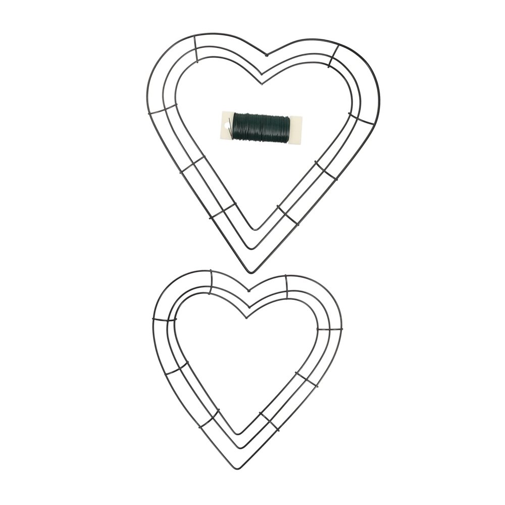 HOOTNEE DIY Hanging Wreath Frame Metal Wreath Form Heart Shape Wire Frame for Craft