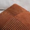 Fancy Homi 2 Packs Rust Euro Decorative Throw Pillow Covers 28x28 Inch for Bedroom Bed, Farmhouse Boho Home Decor, Soft Corss Corduroy Patchwork Textured Square Terracotta Cushion Case 71x71 cm view 3