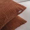 Fancy Homi 2 Packs Rust Euro Decorative Throw Pillow Covers 28x28 Inch for Bedroom Bed, Farmhouse Boho Home Decor, Soft Corss Corduroy Patchwork Textured Square Terracotta Cushion Case 71x71 cm view 4