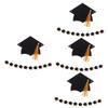 Cabilock 5pcs Graduation Cap Garland Banner Black Tassel Graduation Decorations for Party Festive Party Supplies to Celebration Atmosphere view 1