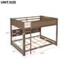 Queen Over Queen Bunk Bed with Built-in Shelves and Safety Guardrail, Wood Queen Storage Bunk Beds Frame with USB Ports for Kids Boys Girls Bedroom, No Box Spring Needed (Antique Wood Color-241) view 2