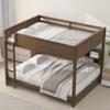 Queen Over Queen Bunk Bed with Built-in Shelves and Safety Guardrail, Wood Queen Storage Bunk Beds Frame with USB Ports for Kids Boys Girls Bedroom, No Box Spring Needed (Antique Wood Color-241) view 3