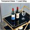 KEPIUAAF Bar Cart, Home Bar Hotel Serving Cart Wine Cart - 3 Tiers Kitchen Car Shelf Utility/Service Cart Stainless Steel Kitchen Storage Trolley Hotel Restaurant Serving Catering Train Cafe Trolley view 3