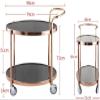KEPIUAAF Bar Cart, Home Bar Hotel Serving Cart Wine Cart - Serving Cart Trolley 90 X 51 X 91 Cm,Kitchen 2 Levels Shelves, Rolling Utility Cart with 4 Wheels, Duty Storage Organiser(Silver) view 2