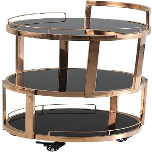 KEPIUAAF Bar Cart, Home Bar Hotel Serving Cart Wine Cart - Kitchen Storage Trolley Kitchen Trolley Cart 3 Tier Bar Cart Drinks Trolley,Kitchen Serving Trolley Storage with Wheel,Tea Cart