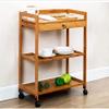 KEPIUAAF Bar Cart, Home Bar Hotel Serving Cart Wine Cart - Serving Trolley Kitchen Trolley Storage Trolley Mobile Kitchen Cart Bar Cart for Home Industrial Kitchen Rolling(Brown) view 3
