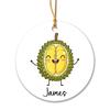 Custom Name Durian Lovers Ornament, Cartoon Fruit Ornament Keepsake, Personalized Durian Christmas Decorations, Gifts for Son Daughter Kids, Xmas Tree Ornaments, Funny Fruit Christmas Ornaments view 1