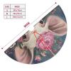 Painting Flower Animals Printed Christmas Tree Skirt 48 Inch Double Layers Soft Xmas Tree Skirts Base Floor Mat for Holiday Party Decoration Ornaments view 3