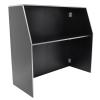 DONNGYZ 4' Portable Folding Event Bar with Shelves, Mobile Laminate Bartender Station for Parties and Events - Black & White Edge view 1